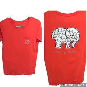 Ivory Ella Save the Elephants Pocket Crewneck T-Shirt Sz Medium